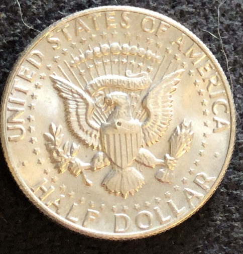 1980-D-Kennedy-Half-With-Small-Hole-On-Reverse-At-Shield?